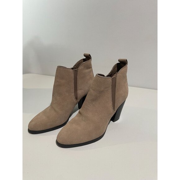 Michael Kors Womens Suede Ankle Booties Size 6.5M Tan - Picture 4 of 12